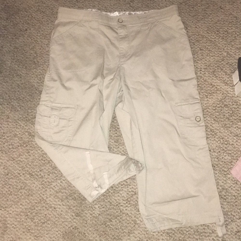 Khaki and pink capris bundle
